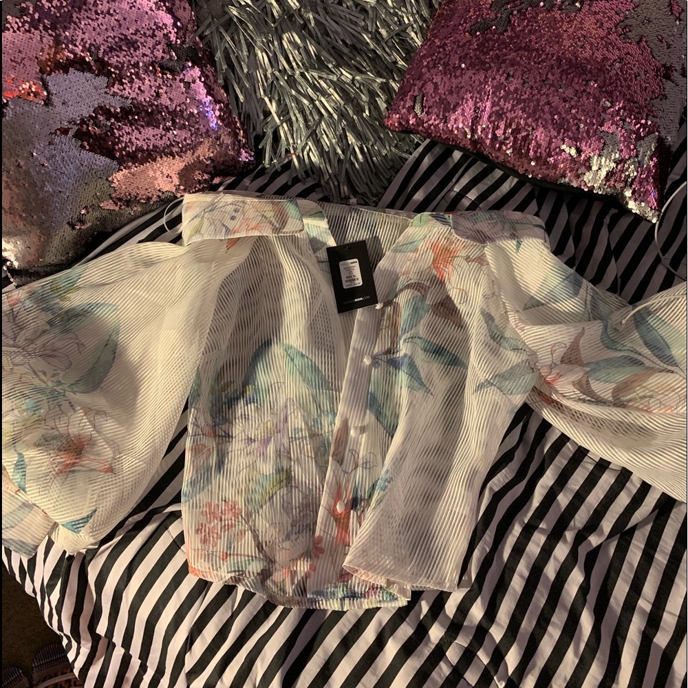 Spring Break Floral Top - White